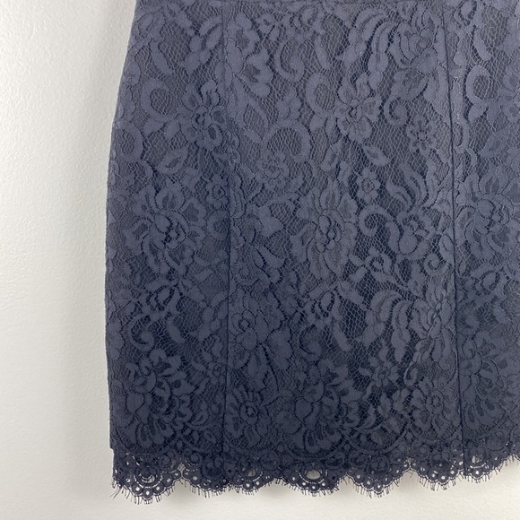 Nicholas Black Lace Cocktail Mini Dress Homecoming Sweetheart Neckline Short - Picture 4 of 10